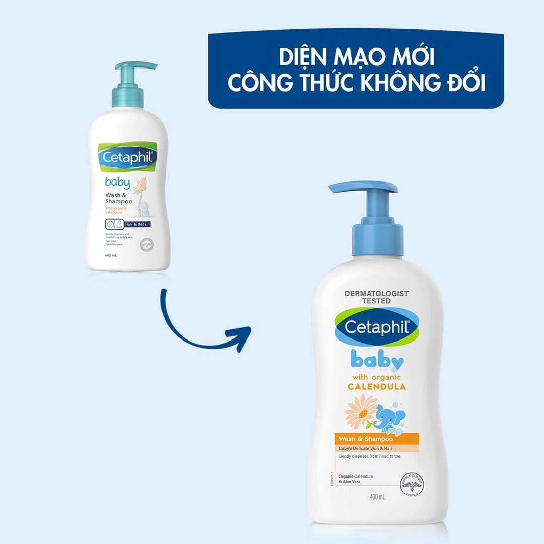 Sữa Tắm Và Gội Cetaphil Baby Wash & Shampoo Calendula diện mạo mới nay đã có mặt tại Chiaki.vn.