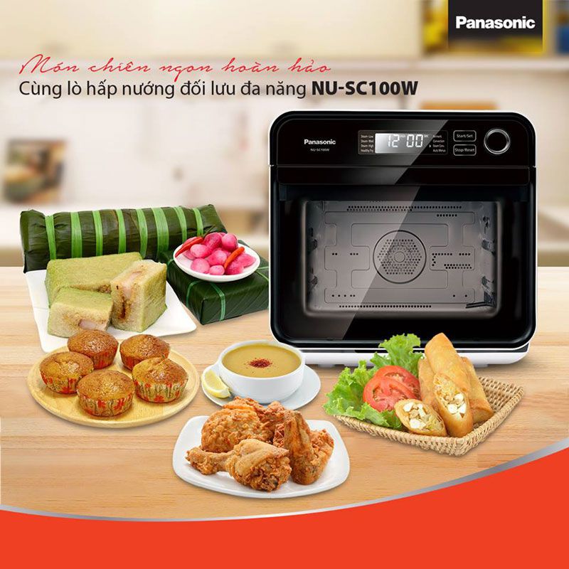 Lò hấp nướng đối lưu Panasonic NU-SC100WYUE 15 lít có thiết kế nhỏ gọn