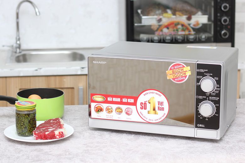 L&ograve; vi s&oacute;ng Sharp R-G223VN-SM 20 l&iacute;t c&oacute; nướng 1